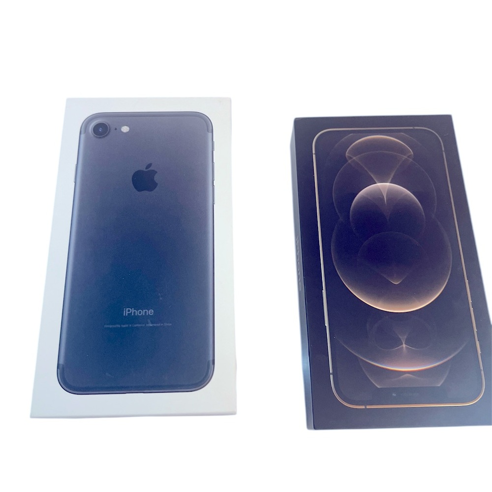 EMPTY BOXES ONLY—Black Apple iPhone 7 & Gold Apple iPhone 12 Pro Empty Boxes.